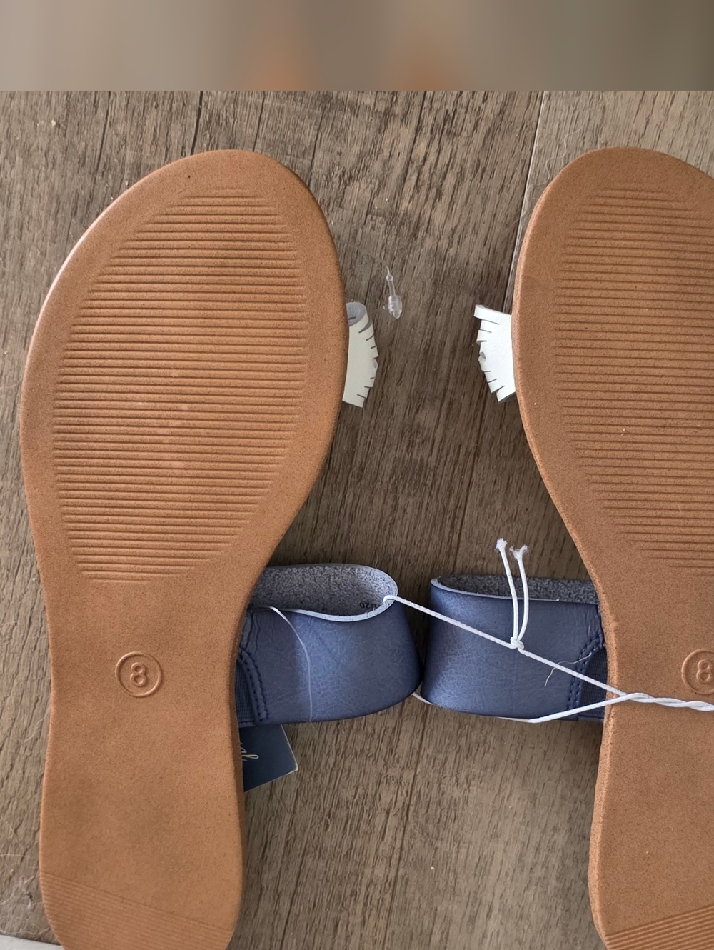 Universal Thread Women's Braided White Toe & Blue Slide Sandals - Picture 3 of 6